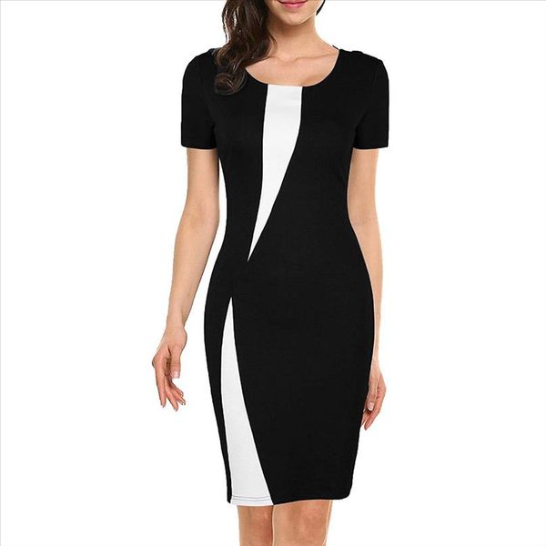 

fashion summer stretch slim pencil dress ladies bodycon work office dress women casual evening party vestido de festa, Black;gray