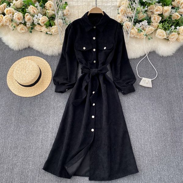 

2021 new singiny retro velvet woman's blouse unique collar breasted the line dressed autumn fashion streetwear dress rzwr, Black;gray