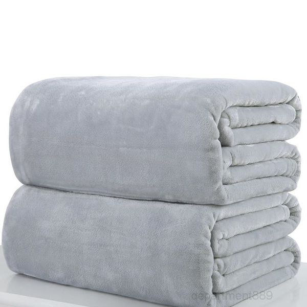 

a-warm flannel fleece soft blankets solid bedspread plush winter summer throw blanket for bed sofa owf2687