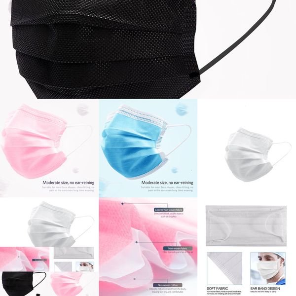 

face pink black disposable masks blue stock in mask with elastic ear loop 3 ply breathablehovm qgse aw26aipc