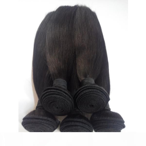 

3 bundles brazilian virgin hair extensions 100% unprocessed indian european straight remy human hair weaves price double weft dhgate, Black