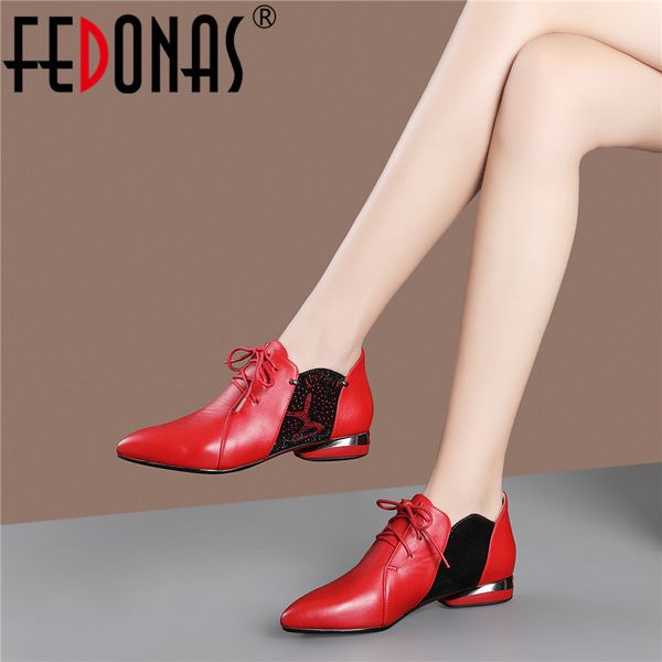 

fedonas 2020 spring elegant pointed toe high heels microfiber leather lace up shallow women pumps party prom office shoes woman y200702, Black