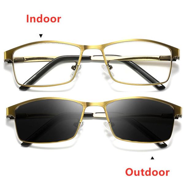 

sunglasses pochromic reading glasses men progressive multifocal cr-39 resin anti-blue ray presbyopic metal frame gold 1.5 2.5, White;black