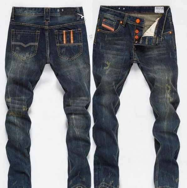 Jeans masculinos motociclista jeans homem moto denim homens marca de moda designer rasgado angustiado corredores lavados plissados calças da motocicleta preto azul