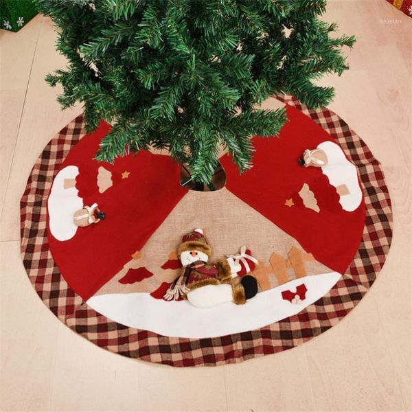 

100cm christmas tree skirts festival supplies christmas decoration for tree santa claus snowman skirt decoracion arbol navidad1