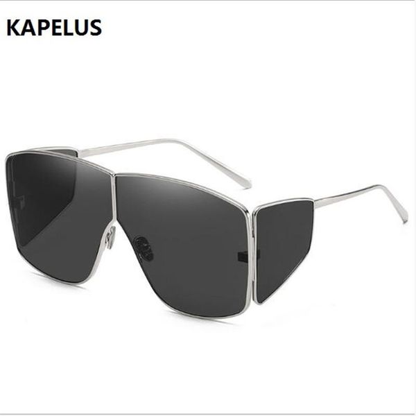 

sunglasses kapelus big frame dark green uv400 metal windshield, White;black