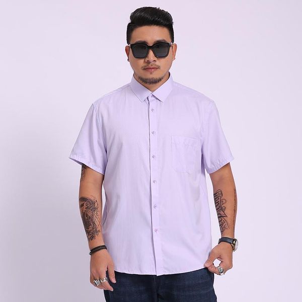

men's casual shirts 2021 8xl 7xl 6xl summer men short-sleeved business large size print work clothes, White;black