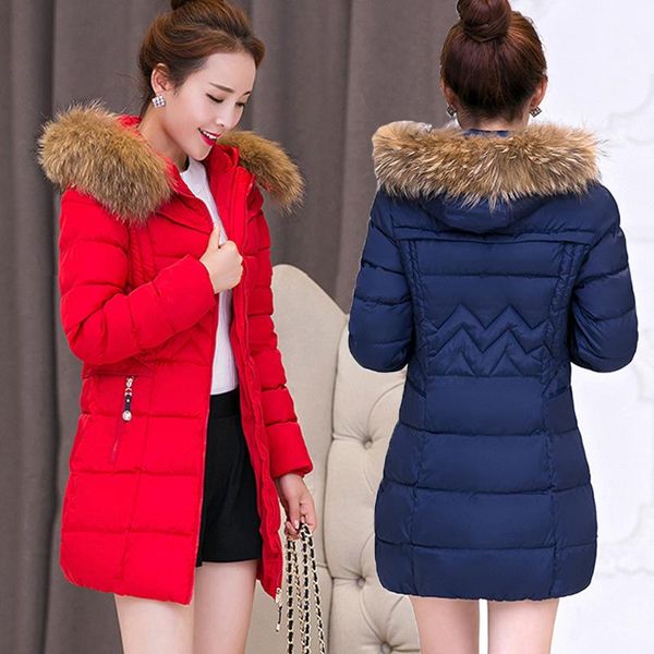 

women's down & parkas dakoudai autumn winter jacket 2021 solid hooded medium long outerwear slim plus, Black