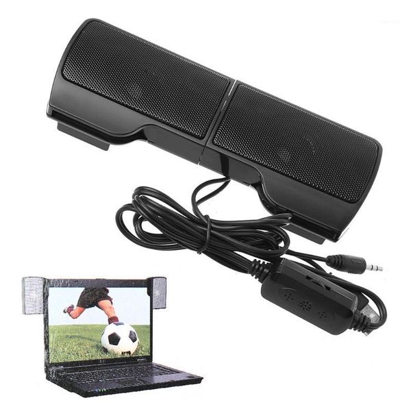 

new 1 pair mini usb powered line control stereo clip-on speaker for notebook lap