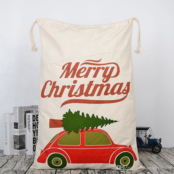 

large canvas christmas sants bag dhl drawstring ship candy bags santa claus bag xmas santa sacks gift bags for christmas decoration fy4249