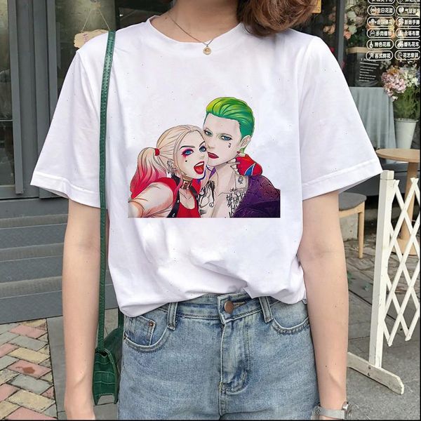 

harley quinn t shirt 2021new womens harajuku the joker shirt graphic tees women casual t shirt fashion cool female t, White