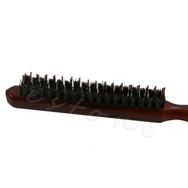 

brand new wood handle natural boar bristle hair brush fluffy comb hairdressing bar jllrxq, Silver