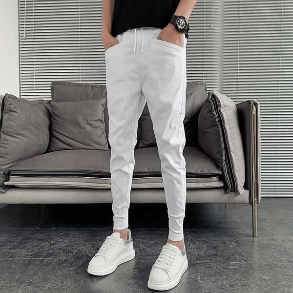 

summer men harem pants fashion slim fit hip hop casual pants men all match streetwear joggers men clothing 36-27 201118, Black