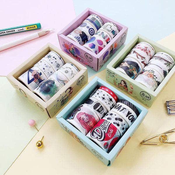 

2016 lot creative cool girl washi tape diary diy decorative paper masking tape kawaii stationery school supplies gift h