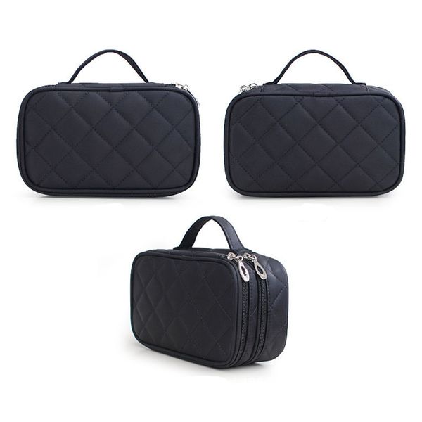 

nylon organizador de maquillaje multi function large bag capacity double layer cosmetic case makeup train case mirror