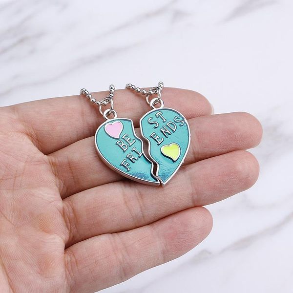 

pendant necklaces friend necklace 2 piece bff heart couple chain jewelry cute dainty fashion accessories1, Silver