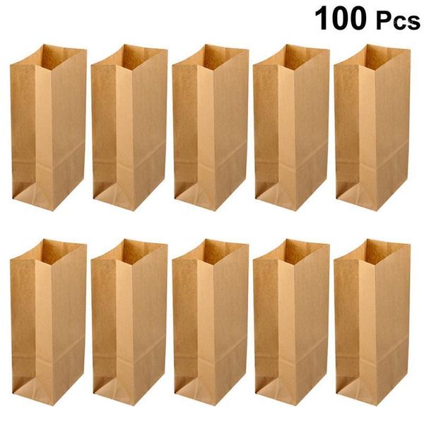 

gift wrap 100pcs 70g kraft paper breakfast storage bags oil-proof foldable square packaging baking dessert party boxes organizer1