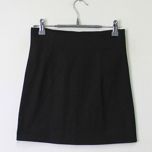 

s-l new women skirt solid 3 color pencil skirt female autumn winter high waist bodycon vintage split thick stretchy skirts q1209, Black
