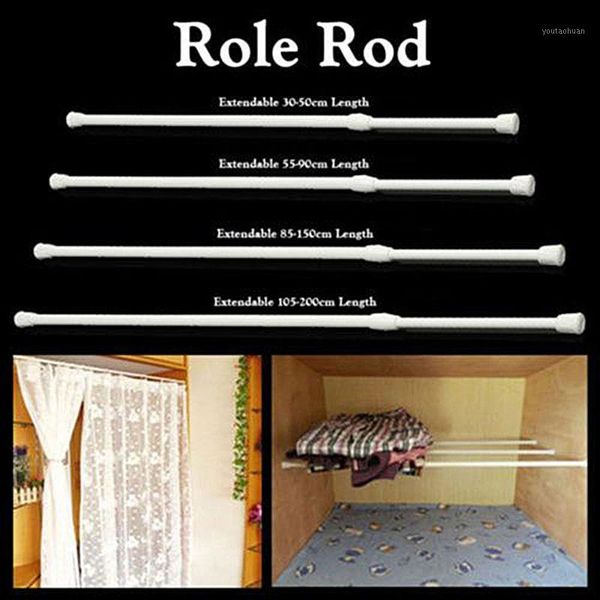 

hooks & rails curtain rail pole rod tension high carbon steel extendable for bathroom ghs991