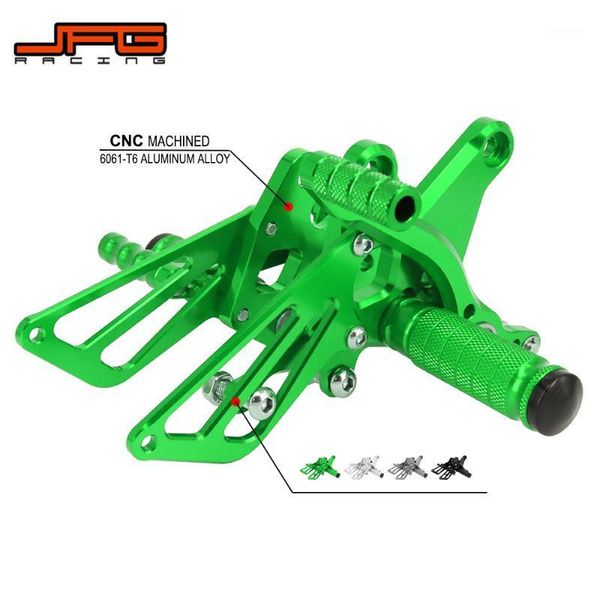 

motorcycle aluminum cnc adjustable footpegs foot pegs pedals rest rearset for ninja250r ex250k ninja 250r 2008-20121