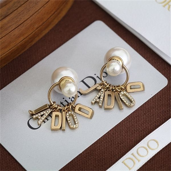 

86% off factory shopfamily pearl new tassel inlaid diamond front and back same, Golden