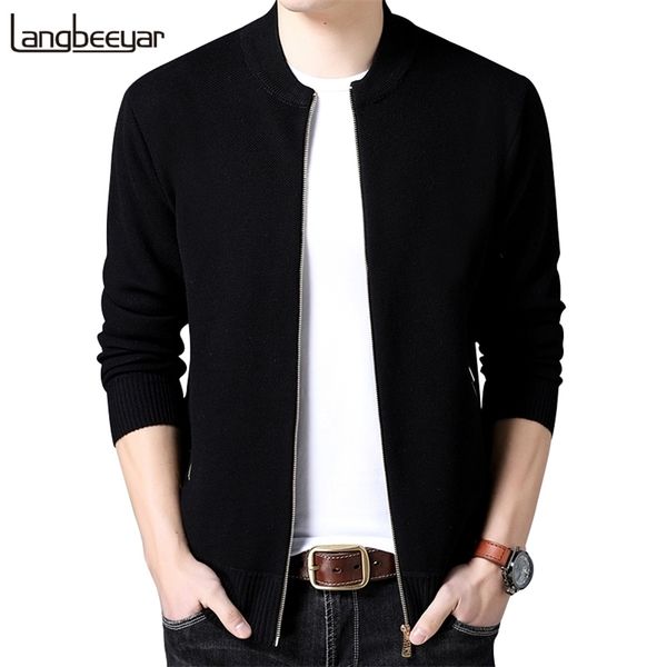 

new fashion brand-clothing jacket men casual mandarin collar coat men solid color mens clothes zipper pockets men's jacket 201105, Black;brown