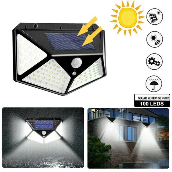 

3 light mode led solar light garden yard 270Â° lighting angle waterproof wall 26 feet sensor outdoor wall lamp1