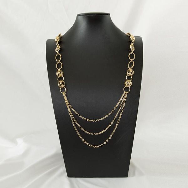 

new design multi-layered long necklaces women gold chain necklace bohemian neclace, Silver