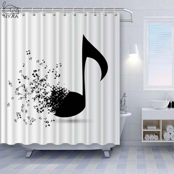 

shower curtains nyaa 3d musical note waterproof polyester fabric bathroom for home decor
