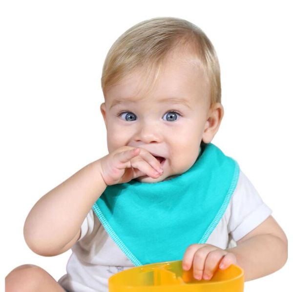 Baby Bibs Bubs Surp Skests Сплошная младенческая слюна полотенце для малыша хлопок Bandana Dribble Ribs Pinafore мода новорожденного треугольника головы шарф YL228