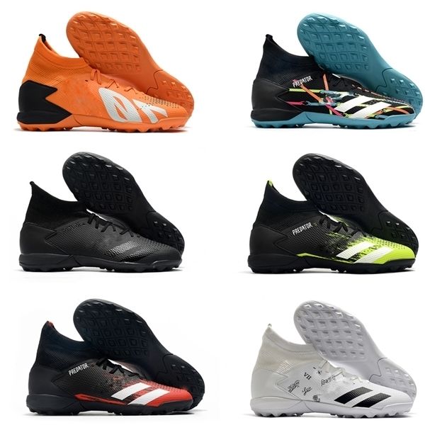 

2020 predator 20.3 laceless high ankle mens tf football boots turf soccer cleats trainers sports leather indoor socks football shoes
