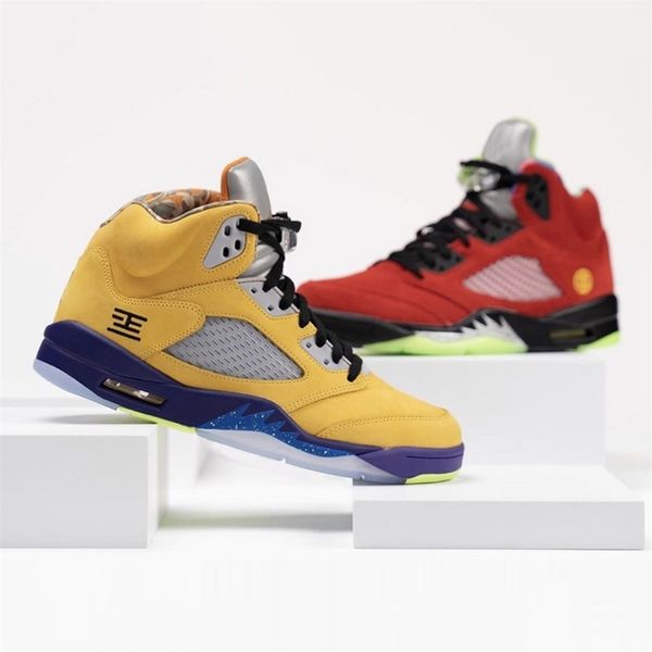 

with box cool what the 5 mens basketball shoes cz5725-700 varsity maize ghost green solar orange 5s men sports trainers sne