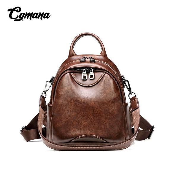 

backpack style women 2021 small leather female school bags for teenage girls multi-functional anti theft