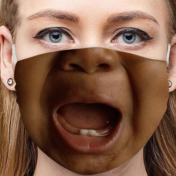 

factory dhl 23 styles 3d personalized facial expression strange lip designer masks dust cotton face mask halloween unique print ewf2460
