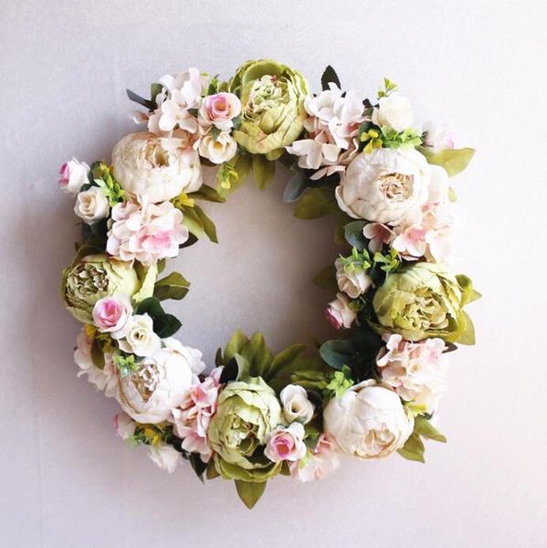 

высококачественные шелковые пион искусственные цветы венки двери поддельных гирлянды для diy свадебные украшения домашней вечеринки декор ве