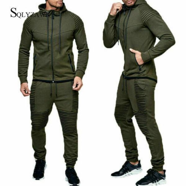

2 pieces sets training suit sport wear autumn running tracksuit men sweatshirt sports set gym clothes men sport suit 2020, Gray