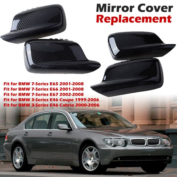 Tampa do espelho retrovisor lateral, tampa do espelho retrovisor, compatível com bmw série 7, e65, e66, 2001-2008, e67, 2002-2008, e46, coupe, acessórios para carro, 270m