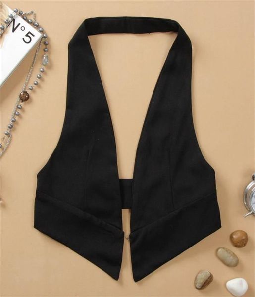 

2021 brief fashion women black plus size solid summer waistcoat thin backless vest sleeveless colete feminino gilet femme, Black;white