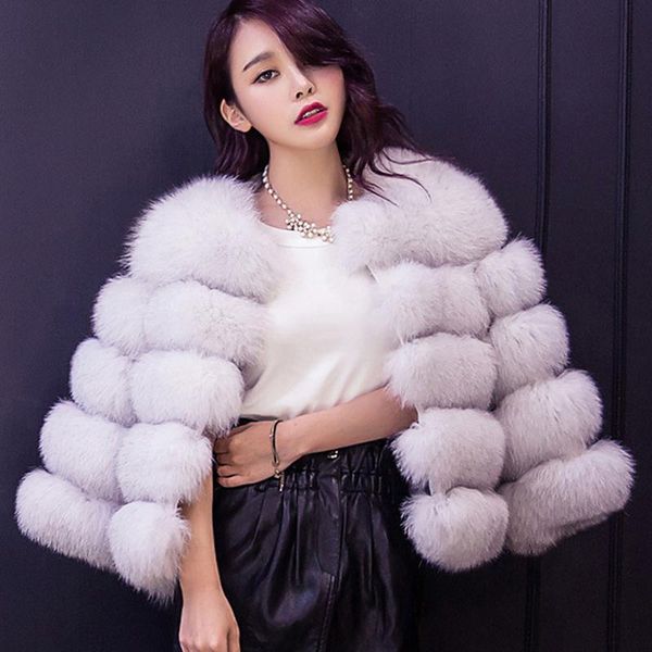 

fashion mink coats women 2020 winter new fashion faux fur coats thick warm outerwear fur jacket solid overcoat plus size s-3xl, Black