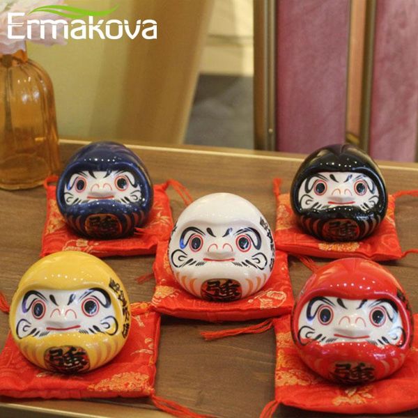 

decorative objects & figurines ermakova 3 inch ceramic daruma doll lucky charm fortune ornament fengshui zen craft money box home tabled