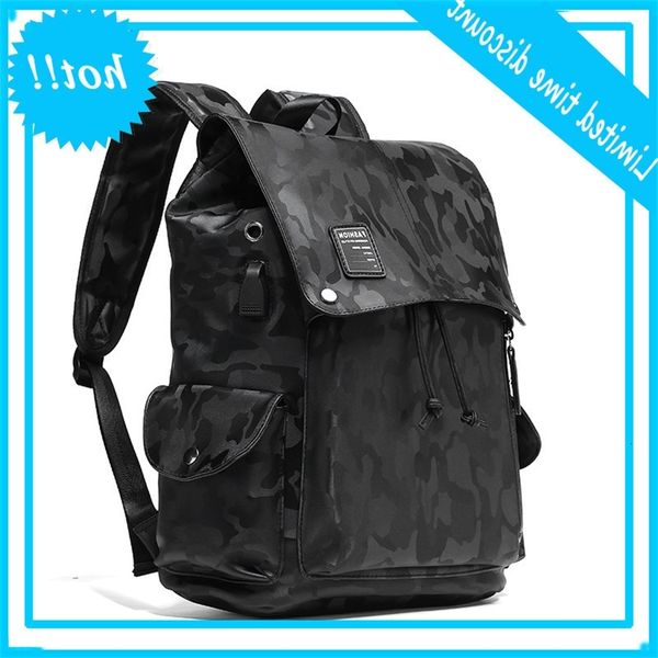 

korean computer fashion bag men's backpack camouflage schoolbag