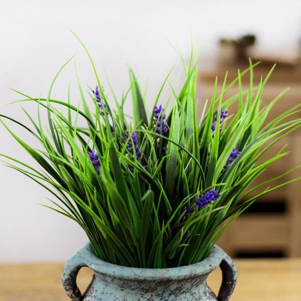 

green artificial wheat grass plant realistic plastic greenery grass plastic plant for wedding party home decoration1