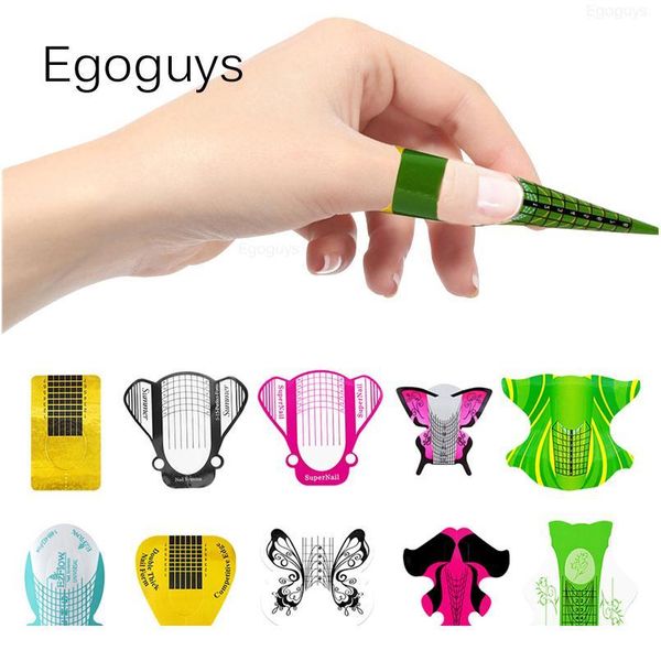 

100pcs nail form french nail art extension curl guide styling builder stickers acrylic uv gel polish tips stencil manic qyluuw