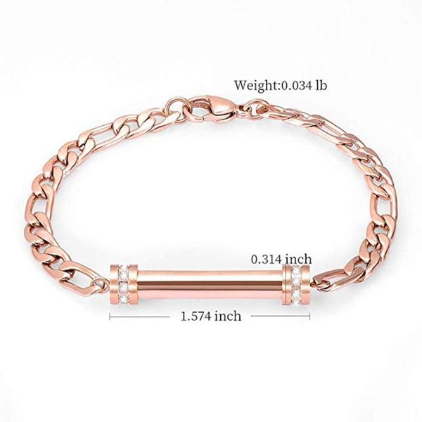 

chains ijb5026 cylindrical memorial bracelet for ashes urn souvenir keepsake women, Silver