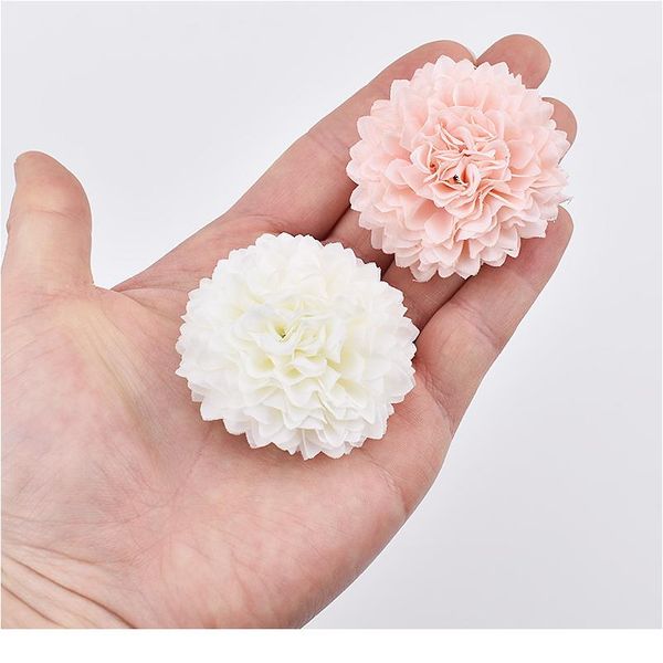 

50pcs 5cm pompom pink white artificial silk flowers head hydrangea home wedding decoration diy scrapbooking fake flower bbyfic