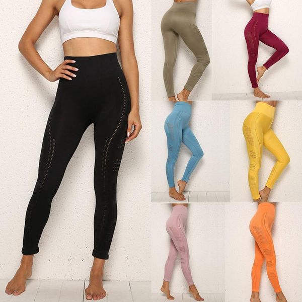 

yoga outfits women pants seamless tight fitness exercise running hip lifting bottoming workout sport tights, White;red