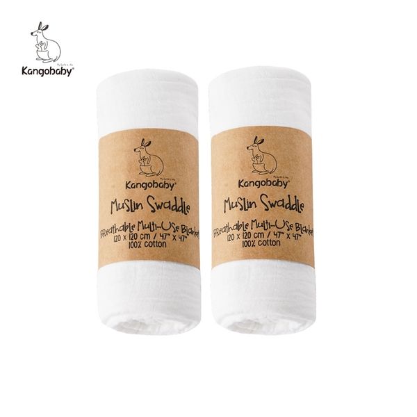 

kangobaby plain white super soft breathable baby muslin pgraphic background blanket lj201014
