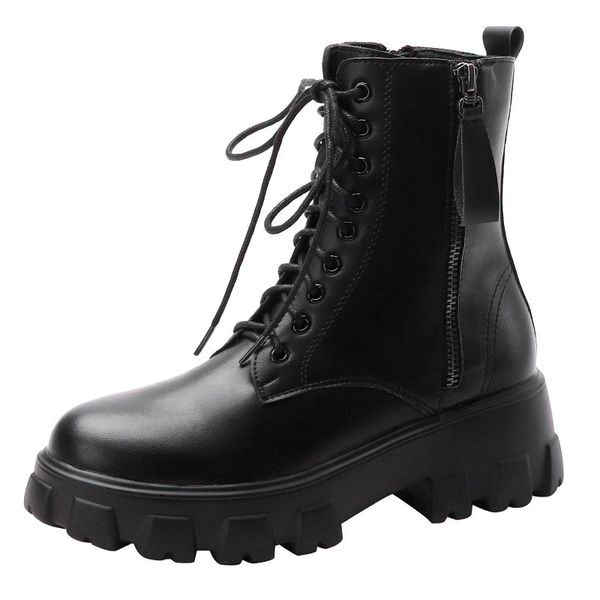 

2020 fashion boots women winter shoes ladies motercycle boots thick sole warm plush women ankle a2824 #np5i, Black