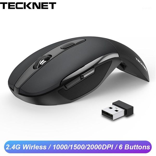 

tecknet 2.4g foldable wireless mouse 1000 1500 2000 dpi arc touch ergonomic mice folding computer mouse for lappc1