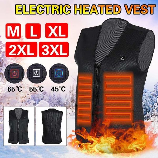 

outdoor t-shirts men women electric heating vest washable usb charging infrared warm control temperature camping hiking golf1, Gray;blue